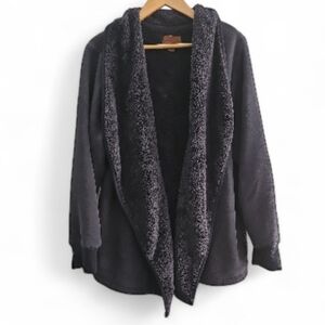 Koolaburra by UGG Faux Fur Open Cardigan Women’s XL Blue NWOT Cozy Winterwear